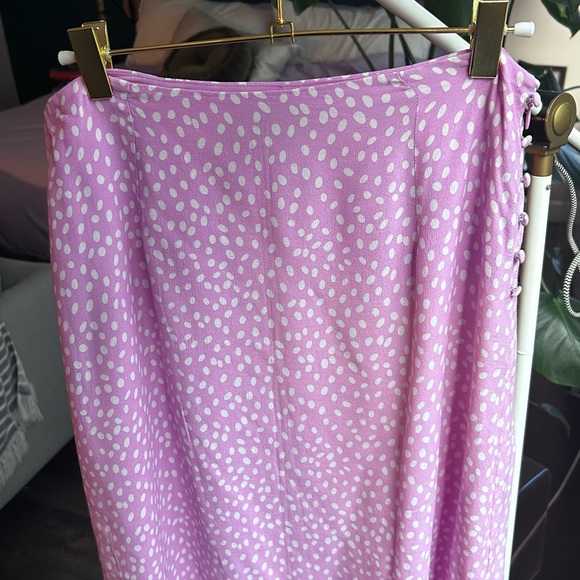 Hobbs London gabrielle pink spotted printed midi skirt - Picture 6 of 11